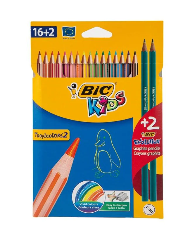 مداد رنگی  2+16 رنگ تراپیکال کالرز بیک